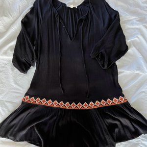 Black dress with Orange Embroidery